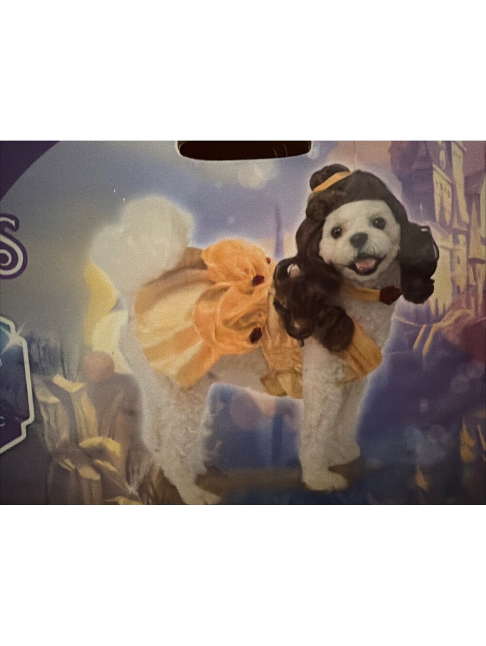 Disney Princess Belle Dog Costume Medium Sz Beauty & The Beast New Gold Dress